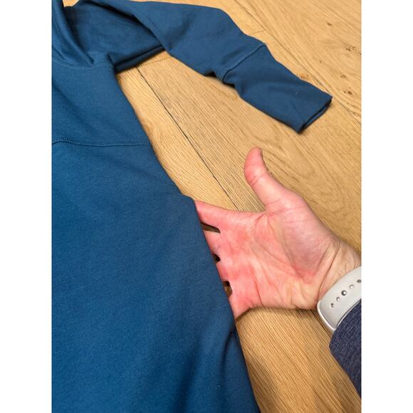 Athleta Blue Bounce Back Sweatshirt Dress w/Pockets Above The Knee SIZE SMALL - Picture 3 of 7